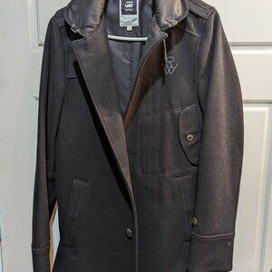 G-STAR RAW MEN'S DECOY WOOL GARBER TRENCH COAT BLACK